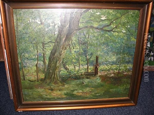 Woodland Path Oil Painting - James Hermiston Haig