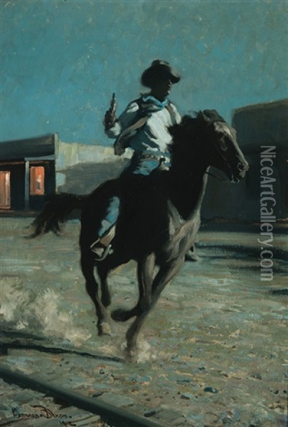The Sheriff Rides Oil Painting - Maynard Dixon