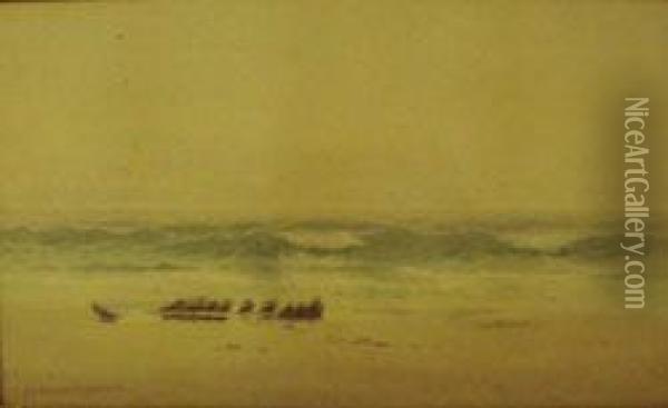 A Deserted Shore Oil Painting - Melbourne Havelock Hardwick
