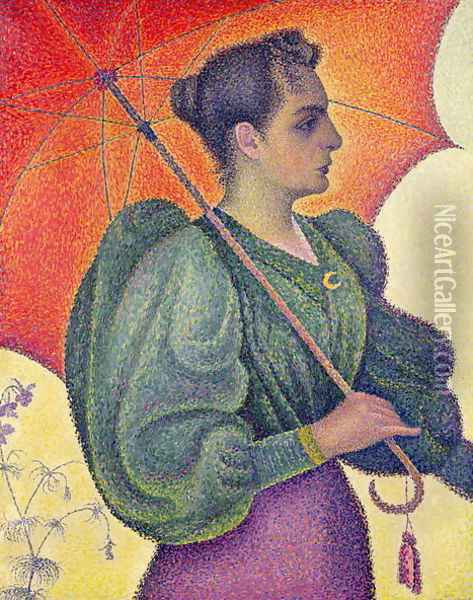 Woman with a Parasol, 1893 Oil Painting - Paul Signac