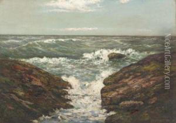 The Rocky Inlet Oil Painting - Louis H. Richardson
