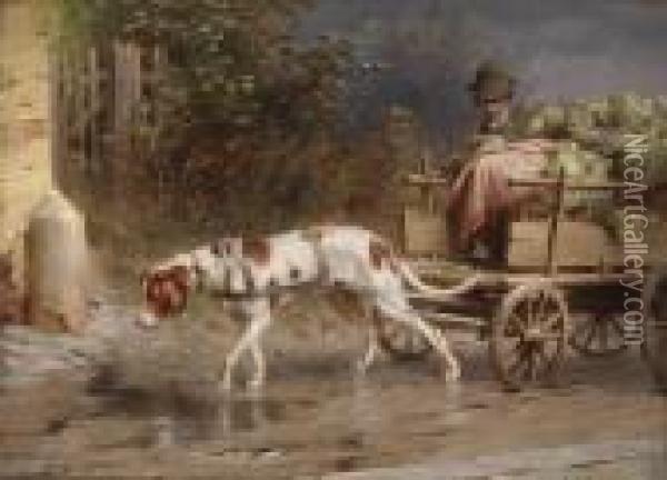 Heavily Laden - Off To Market Oil Painting - Carl Reichert