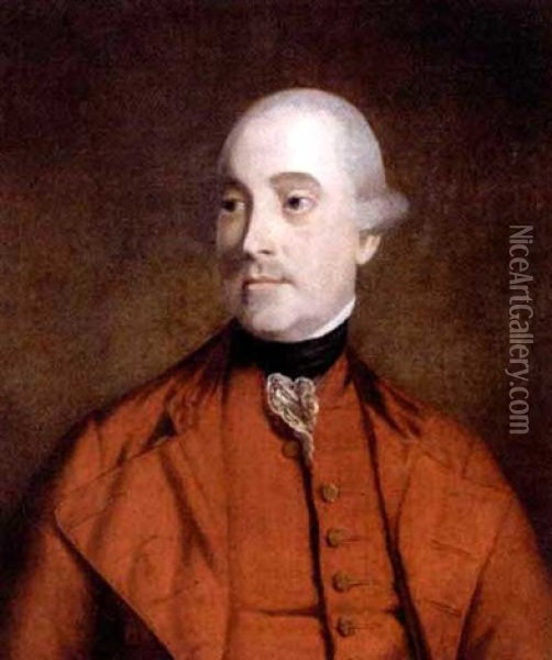 Portrait Of A Gentleman, John Campbell, 5th Duke Of Argyll (?) Oil Painting - Thomas Beach
