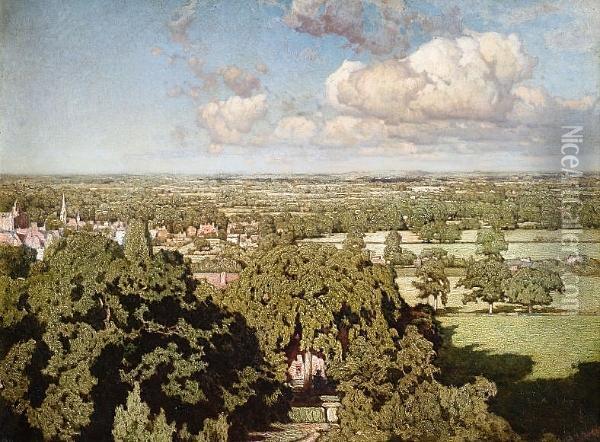 View From Malvern Oil Painting - Julius Ehrke