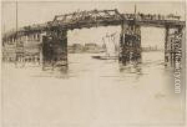 Old Battersea Bridge Oil Painting - James Abbott McNeill Whistler