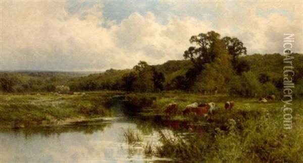 Beside The River Oil Painting - Henry H. Parker