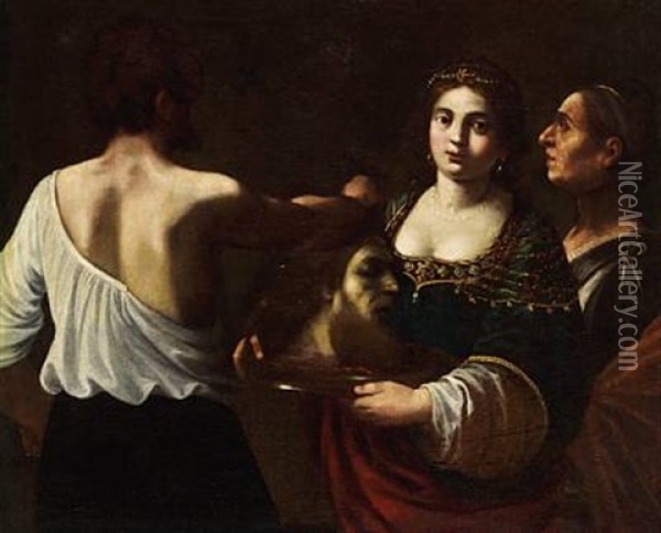 Salome With The Head Of St. John The Baptist Oil Painting - Cavaliere Giovanni Baglione