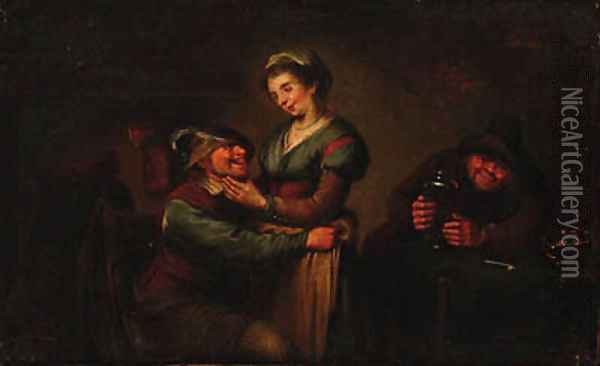 Peasants drinking at an inn Oil Painting - Egbert van the Elder Heemskerk