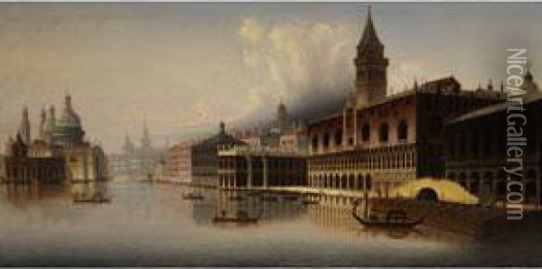 Grosse Venezianische Vedute Oil Painting - J. Wilhelm Jankowski