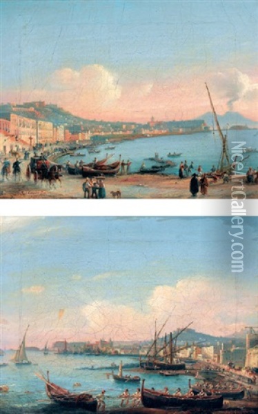 Neapel - Veduten (pair) Oil Painting - Salvatore Candido