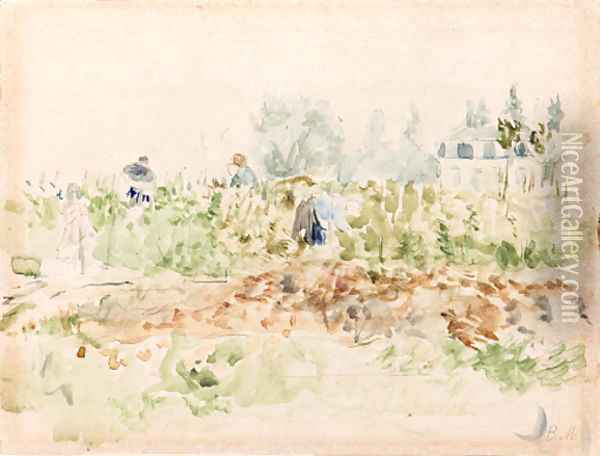 Dans les vignes (Bougival) Oil Painting - Berthe Morisot