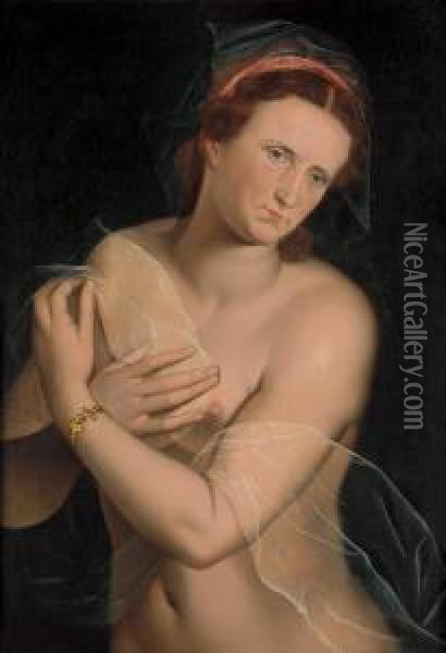 Bildnis Einer Unbekannten Dame Als Venus Pudica Oil Painting - Vincent Sellaer