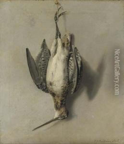 A Dead Snipe Hanging From A Nail Oil Painting - J. Francis Sartorius