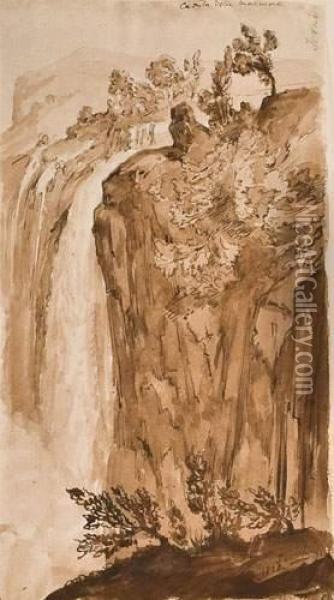 Cascades A Terni Oil Painting - Sir George Hayter