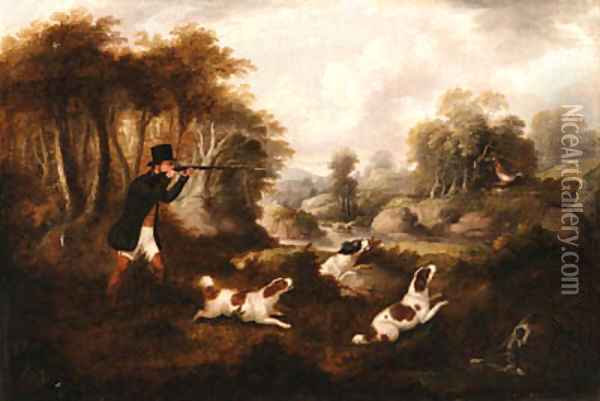 A Gentleman Shooting Oil Painting - Samuel John Egbert Jones