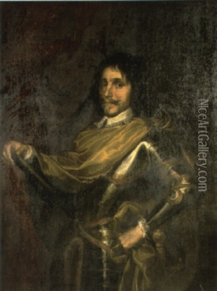 Portrait Of A Gentleman (lucius Cary?) Oil Painting - William Dobson