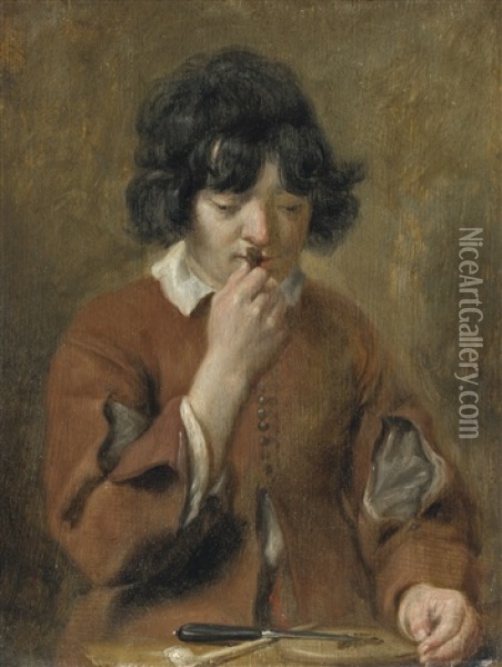 Young Boy With Tobacco Oil Painting - Michael Sweerts