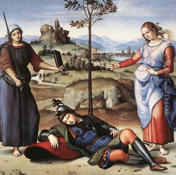 Allegory (The Knight's Dream) Oil Painting - Raffaelo Sanzio
