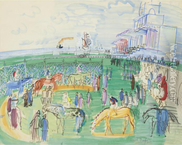 Paddock A Nice Oil Painting - Raoul Dufy