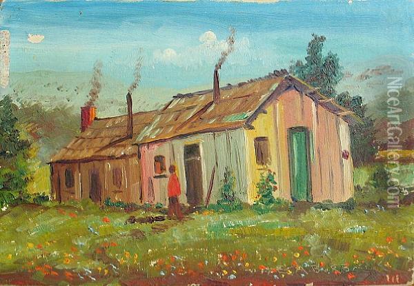 Indian Home At Soboba, Near San Jacinto,california Oil Painting - Elbridge Ayer Burbank