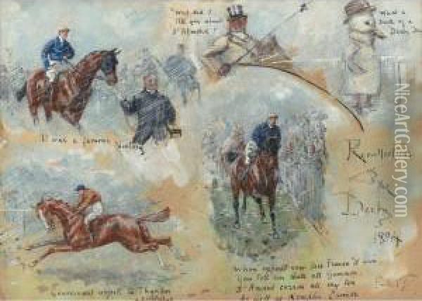Recollections Of The Derby Oil Painting - George Finch Mason