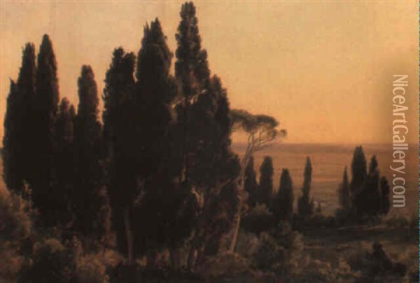 Landschaft Bei Tivoli Oil Painting - Carl Maria Nicolaus Hummel