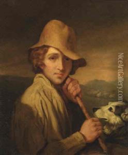 Portrait Of A Shephard Oil Painting - Samuel de Wilde