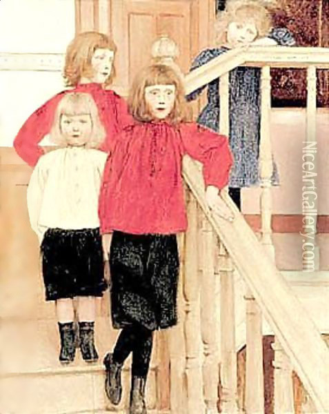 Les Enfants De Monsieur Neve Oil Painting - Fernand Khnopff