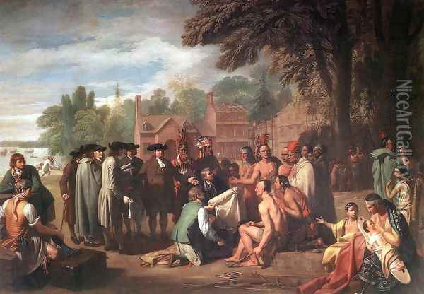 The Treaty of Penn with the Indians Oil Painting - Benjamin West