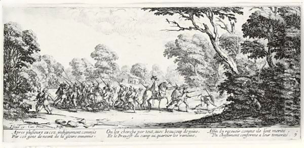 Les Grandes Miseres De La Guerre Oil Painting - Jacques Callot