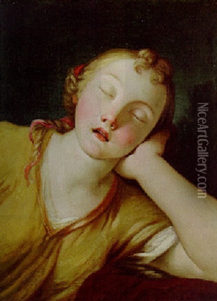 A Young Woman Asleep Oil Painting - Pietro Antonio Rotari