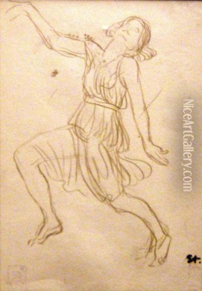 Femme A La Tunique Dansant Oil Painting - Theophile Alexandre Steinlen