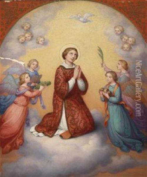Saint Surrounded By Angels Oil Painting - Maria Ellenrieder