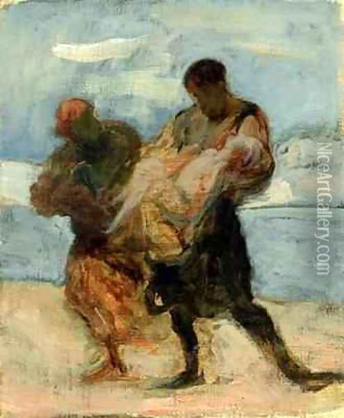 The Rescue 2 Oil Painting - Honore Daumier