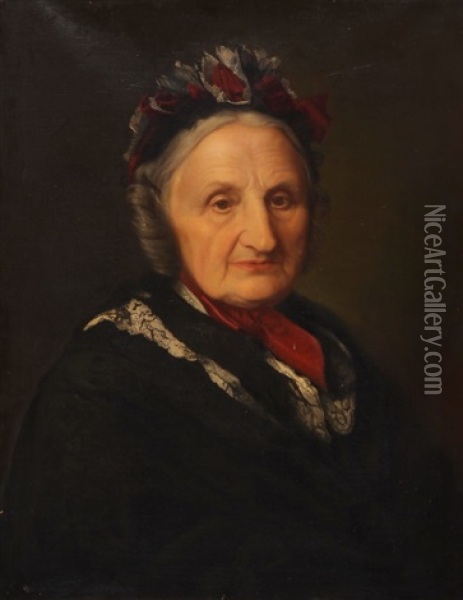 Portrait Der Josepha Schnyder Von Wartensee Oil Painting - Xaver Schwegler