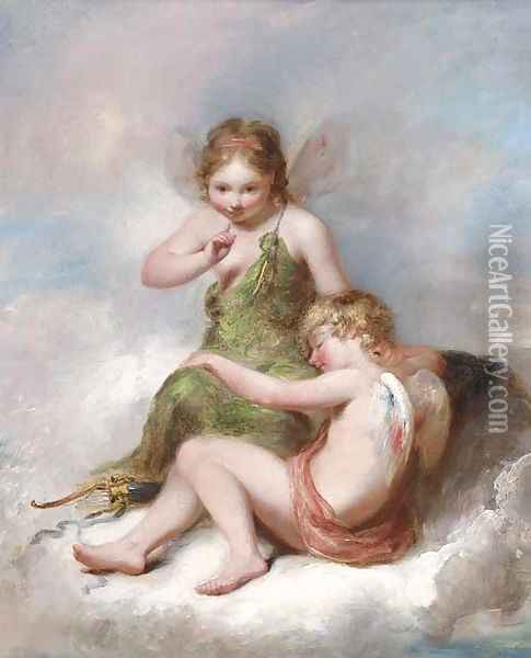 The sleeping cupid Oil Painting - William Edward Frost
