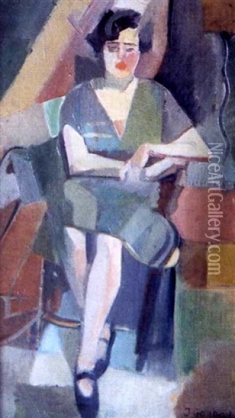 Femme Dans Un Fauteuil Oil Painting - Jules Gordon