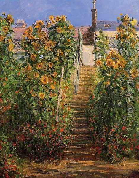 The Steps At Vetheuil Oil Painting - Claude Oscar Monet