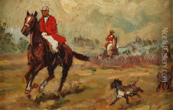 Parforce Jagd Oil Painting - Ludwig Koch