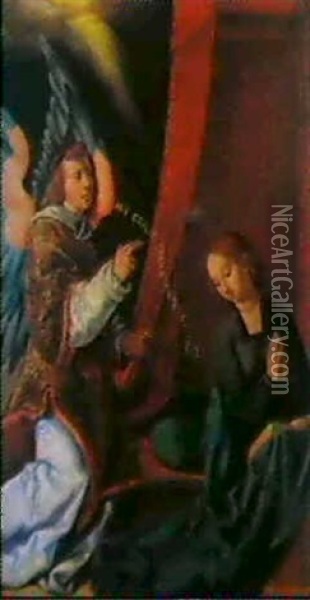 Maria Verkundigung Oil Painting - Bartholomaeus Bruyn the Elder