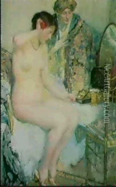 The Nude (the Jewel Box) Oil Painting - Richard Edward Miller