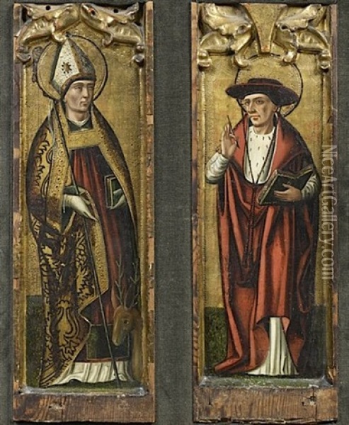 Saint Hubert Et Saint Jerome (+ Saint Jerome Et Saint Eustache, Lrgr; 2 Works) Oil Painting -  Perea Master