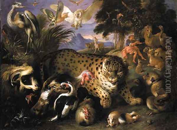 Orpheus Charming the Animals Oil Painting - Giovanni Francesco Castiglione
