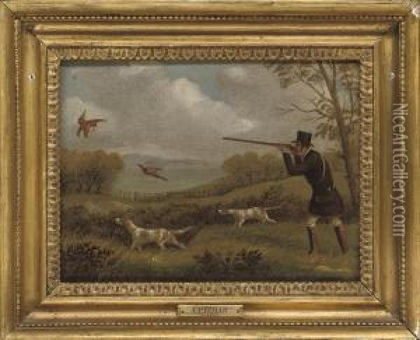 Pheasant Shooting; And Grouse Shooting Oil Painting - John Pitman