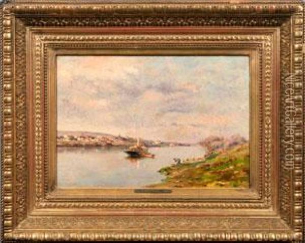 Impressionistische Flusslandschaft Oil Painting - Marie Joseph Leon Clavel Iwill