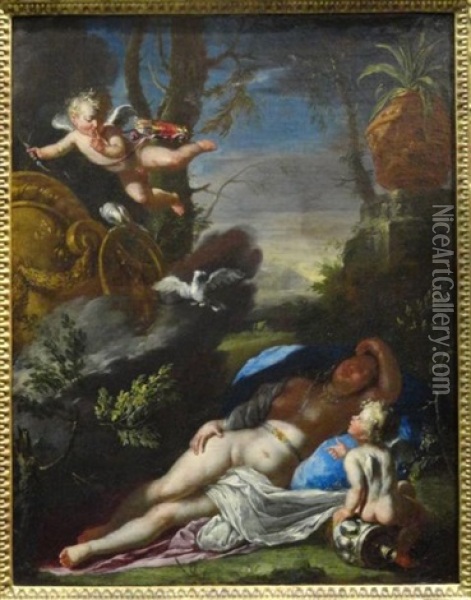 Le Sommeil De Venus Oil Painting - Johann Franz Michael Rottmayr