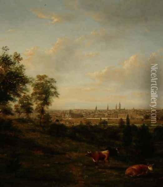 View of Melbourne Oil Painting - Henry Gritten