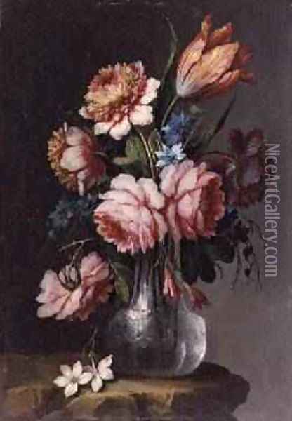 Roses Tulips and Peonies Oil Painting - Giacomo Nani