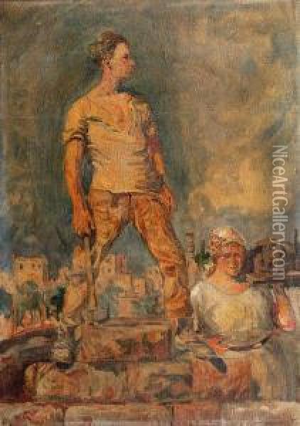The Labourer Oil Painting - Leopold Pilichowski