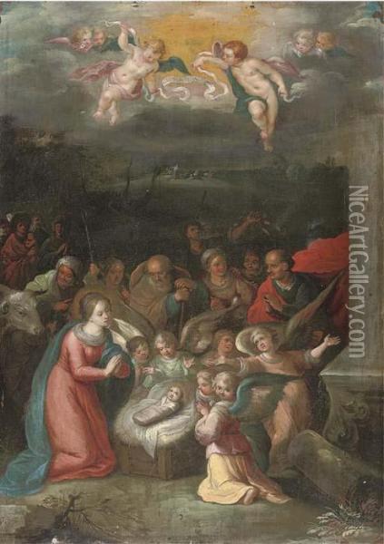 The Adoration Of The Shepherds Oil Painting - Frans II Francken
